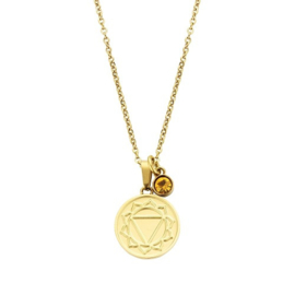CO88 edelstalen ketting met Chakra hanger zonnevlecht Chakra