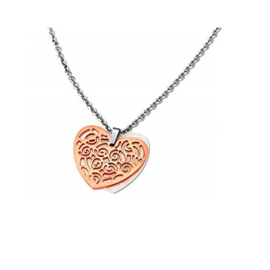 Lotus Style ketting met hanger 'hart' - edelstaal