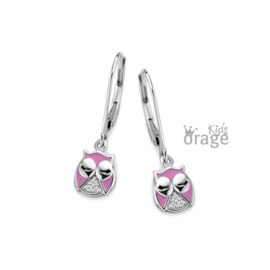 Orage Kids oorbellen roze uiltje