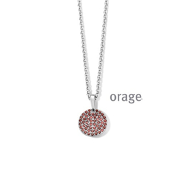 Orage zilveren ketting met hanger met roze cubic zirconia