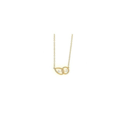 Orage plaqué gouden ketting met 'toi et moi' hanger met cubic zirconia