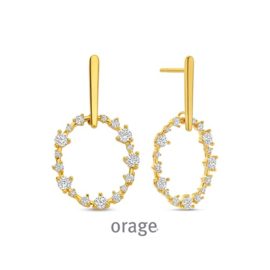 Orage plaqué gouden oorbellen ovalen met cubic zirconia