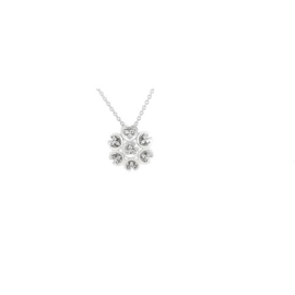 Orage zilveren ketting met hanger bloem met cubic zirconia