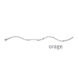 Orage zilveren armband met plaatje bezet met cubic zirconia