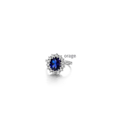 Orage zilveren ring met blauwe cubic zirconia