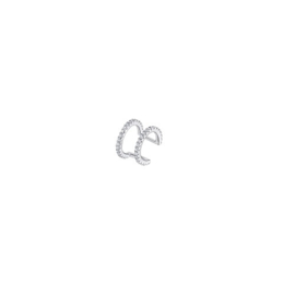 Lotus Silver dubbele zilveren helix earcuff met cubic zirconia