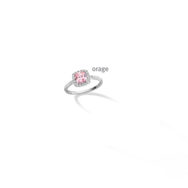 Orage zilveren ring met roze cubic zirconia