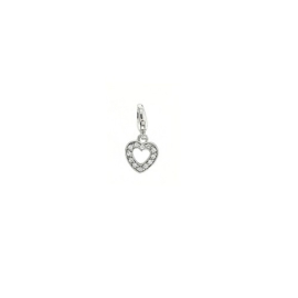 Zinzi zilveren charm met cubic zirconia hartje