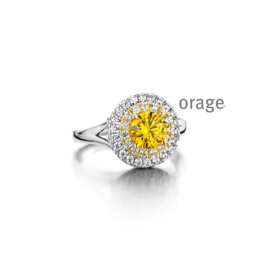 Orage zilveren ring met gele cubic zirconia