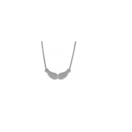 Lotus Style ketting met 'angel wings' hanger - edelstaal