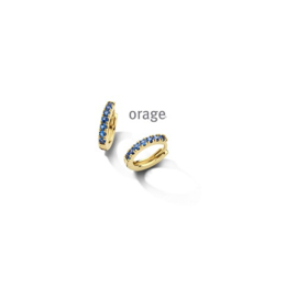 Orage plaqué gouden klapcreooltjes met blauwe cubic zirconia