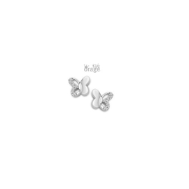 Orage Kids zilveren oorbellen vlinder met cubic zirconia