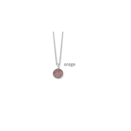 Orage zilveren ketting met hanger met roze cubic zirconia