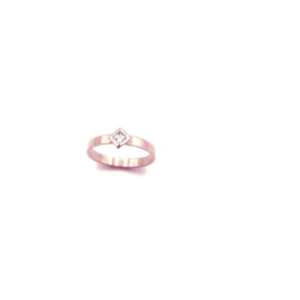 Handgemaakte ring in rosé goud met cubic zirconia