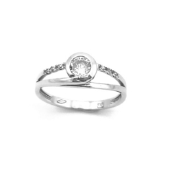 Ring in wit goud met cubic zirconia