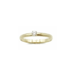 Handgemaakte ring in geel goud met cubic zirconia