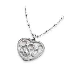 Lotus Style ketting met hanger 'hart' - edelstaal