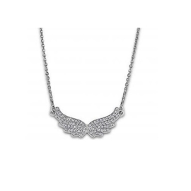 Lotus Style ketting met 'angel wings' hanger - edelstaal
