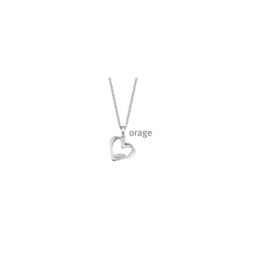 Orage zilveren ketting met hanger dubbel hartje met cubic zirconia