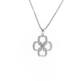 Orage zilveren ketting met hanger met cubic zirconia