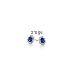 Orage zilveren oorbellen met cubic zirconia