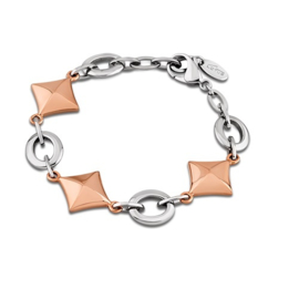 Lotus Style armband met ruitvormige schakels - edelstaal