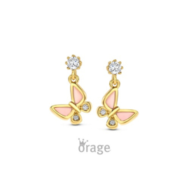 Orage kids plaqué gouden oorbellen vlinders