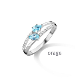 Orage zilveren ring met blauwe topaas