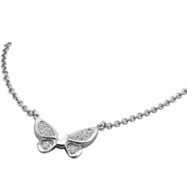 Lotus Style ketting met vlinder hanger, edelstaal