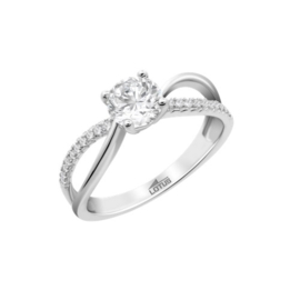 Lotus Silver zilveren ring met cubic zirconia