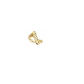 Ring met cubic zirconia in plaqué goud