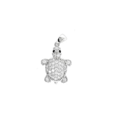 Zilveren hanger schildpadje met cubic zirconia
