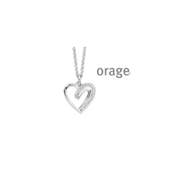 Orage zilveren ketting met hanger hartje