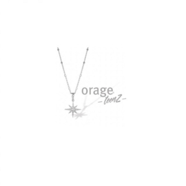 Orage Teenz zilveren ketting met hanger Poolster met cubic zirconia