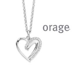 Orage zilveren ketting met hanger hartje
