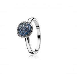 Zinzi zilveren ring met blauwe cubic zirconia