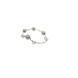 Zilveren armbandje met lichtgrijze parels