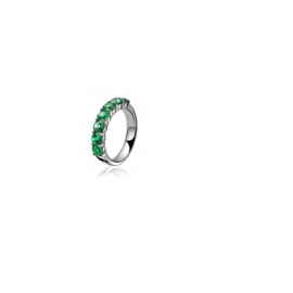 Zinzi zilveren ring met groene cubic zirconia