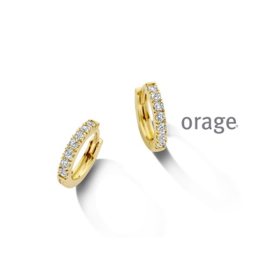 Orage plaqué gouden klapcreooltjes met witte cubic zirconia