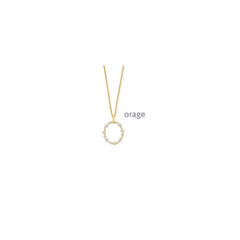 Orage plaqué gouden ketting met ovalen hanger met cubic zirconia