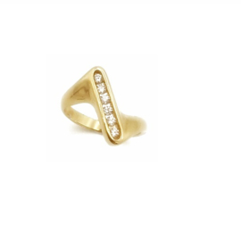 Ring met cubic zirconia in plaqué goud