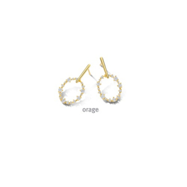 Orage plaqué gouden oorbellen ovalen met cubic zirconia