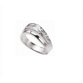 Sueno zilveren ring met structuur