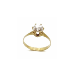 Ring met cubic zirconia in plaqué goud