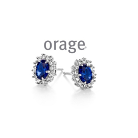 Orage zilveren oorbellen met cubic zirconia