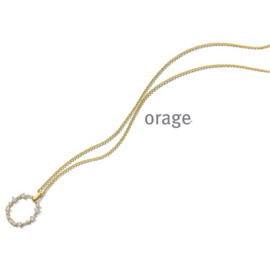 Orage plaqué gouden ketting met ovalen hanger met cubic zirconia