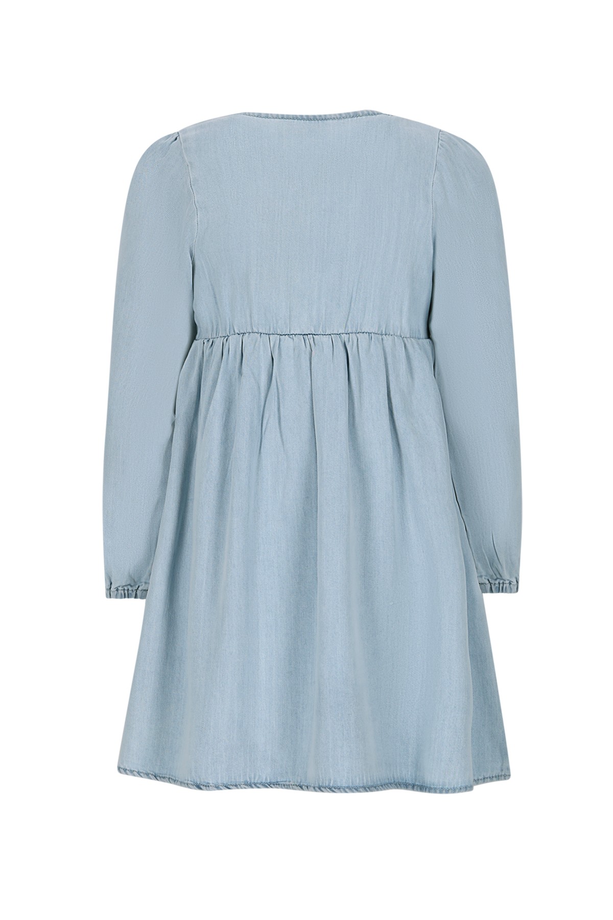 Flo Mischa Flo girls chambrey dress with embroidery at sleeve