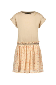 Flo girls chiffon flower dress with metallic jersey top