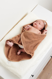 Noppies Clover terry newborn wrap towel Indian Tan