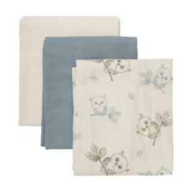 PIPPI Organic Muslin Cloth (3-pack) Metal Mint